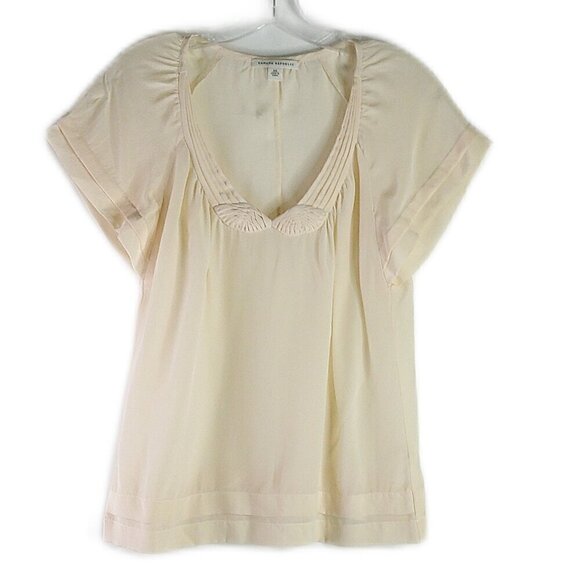 Banana Republic - Short Sleeve Ivory Silk Blouse - Size XS - Picture 1 of 5
